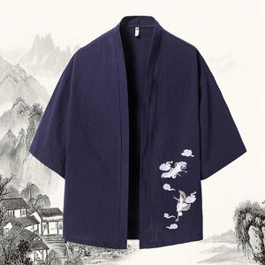 Ethnische Kleidung Sommer Herren Haori Cardigan Kimono Shirt Samurai Japanische Windjacke Lose Yukata Jacke StreetwearEthnisch