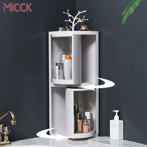 MICCK Plastic 360 Rotating Badrum Kök Storage Rack Organizer Duschhylla Tray Holder Washing Y200429