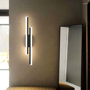 Duvar lambası modern basit LED şerit ışık uzunluğu 50cm 90-260V yatak odası başucu oturma odası arka plan dekorasyonu el Engineeringwall