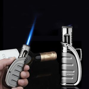 Jobon Vindtät Cigarette Cigar Lighter Portable Spray Gun Torch Gas Lighter Jet Metal Butane Blås Lättare Kök BBQ Tools DHL Gratis