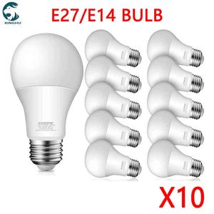 10 pz/lotto E27 E14 LED Lampadina 3W 6W 9W 12W 15W 18W 20W Lampada LED Lampadina AC 220V-240V Bombilla Faretto Freddo/Caldo Bianco H220428