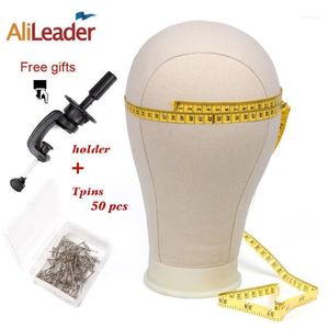 머리 도구 Alileader 21 22 23 24 25inch 전문 캔버스 블록 마네킹 머리가 가발에 대 한 키트 화이트 스탠드 핀 1