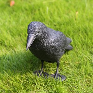 Decoracion Jardin ExteriorSimulation Black Crow Raven Bird Repellent Pest Control Garden Decoration Outdoor 220721