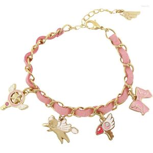 Łańcuch Link Dongsheng Cardcaptor Sakura Charm Bransoletka Japan Anime Jewerly z nakryciem głowy różdżką Kinomoto Cosplay-25 Fawn22