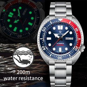 PAGANI DESIGN Men's Automatic Watch 20ATM Water Resistant Sea Turtle Automatic Diver's Sports Men's Wristwatch Reloj Hombre 220623