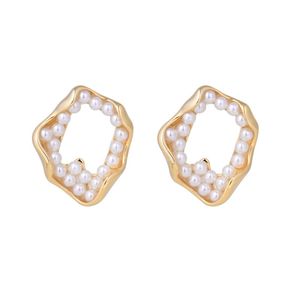Wholesale vintage gold pearl earrings for sale - Group buy Personalized Vintage Gold Circle Pearl Earrings For Women Korean Fashion Stud Earring Daily Birthday Party Jewelry Gifts