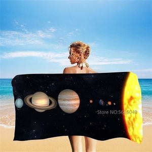 Space Planet Beach Summer Galaxy S badrum badrum simning s anpassade barn vuxna gåva snabbt torrt under 10 handduk 220616