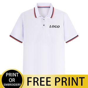 Serbestçe Tasarım Erkek ve Kadın Polo Gömlekleri Özel Baskılı Desenler Nakış Şirketi Takım Üniforma Çift Giysileri 220712