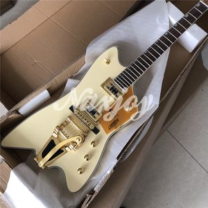 Chitarra elettrica tipo Billy Bo color crema G in legno massello di alta qualità Guitarra Gold Big sby Bridge