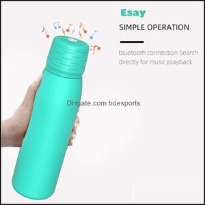 マグカップドリンクウェアキッチンダイニングバーホームガーデン500ml Bluetooth Tumbler Cola Bottle Speaker Double Wall Insated Mug Cup 4色の音楽カップ