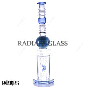 17,8 '' hohe riesige Bongs Kugelarbeit Dual Swiss Donut Perc Bong