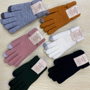 Touch Screen Gloves For Men großhandel-Herbst Winter Nicht rutschmarner Touchscreme Handschuhe Frauen thermische Kunstwolle Stretchstrick Fäustlinge a pair2142