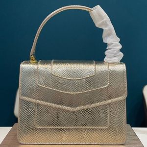 Modische Serpentinen-Handtaschen, Klappe, neue Organtasche, Schlangenkopf, Gold-Taschen, einzelne Schulterkette, Umhängetasche, Innenschlitz-Tasche, hochwertige Leder-Geldbörse