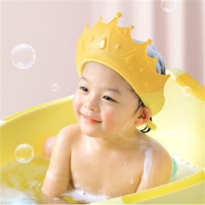 Einstellbare Baby Dusche Shampoo Kappe Krone Form Waschen Haar Schild Hut für Baby Gehörschutz Sichere Kinder Dusche Kopf Abdeckung GC1364