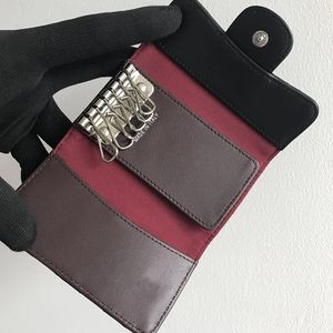 5A High Quality Caviar Leather Keychain Ladies Keychain Storage Pouch Cow Split Wallet Butler Key Case Mini Card Holder