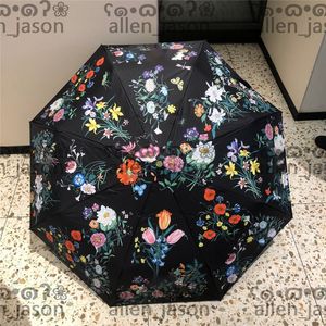 Floral Europe Sun Umbrellas Hipster Automatic Folding Designer Luxury Umbrellas High Quality Outdoor Travel Multifunction Windproof Rainy Umbrellas