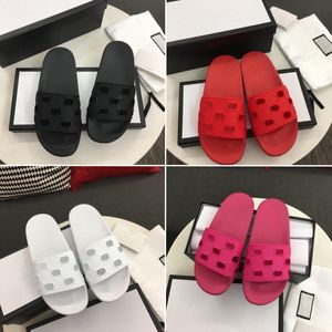 Designer-Slides für Herren und Damen, Sommer-Sandalen, Strand-Slide, flache Plattform, Damen-Sandale, Badezimmer-Hausschuhe, Flip-Flops, gestreift, lässiger Slipper mit Box, Größe 5–11