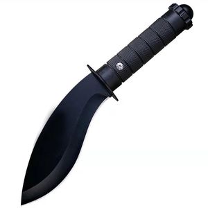 Specialerbjudande R7223 Fixat Blade Dogleg Knife 3Cr13Mov Black Blade ABS Handle Outdoor Survival Straight Knives With Nylon Mante