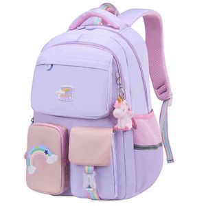 حقيبة ظهر نمط Bagkorean Fashion Rainbow الكتف School for Teen Girl Kids Kid Mochila 220723