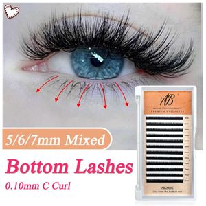 False Eyelashes Abonnie Lower Lashes 5mm 6mm 7mm Eyelash Extension Supplies Individual Silk Bottom Lash Makeup LashesFalse