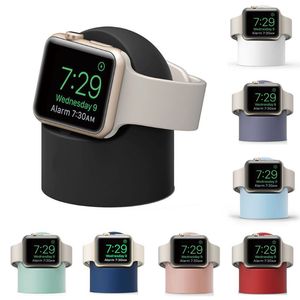 حامل شحن سطح المكتب ل Apple Watch Series 7 6 5 4 3 2 1 USB كابل إدارة ووتش حامل سيليكون قاعدة شاحن