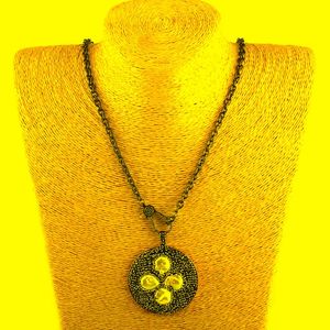 Collane con ciondolo Moda Gioielli tribali bohémien Catena lunga Micro zircone Pavimenta Chiusura a moschettone Cerchio Perla Collo retrò Collana etnica da donnaPe