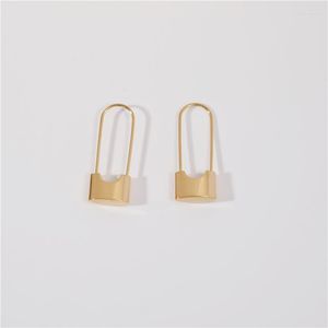 Hoop & Huggie Waterproof & Tarnish Free Minimalist NO Fade Simple Lock Earrings Stainless Steel JewelryHoop Kirs22