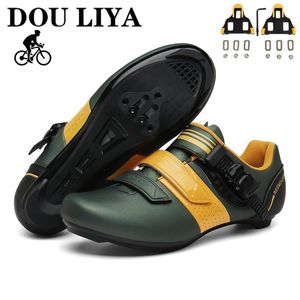 Calçado de ciclismo 2022 Estrada Bicicleta Sneakers Outdoor Homens Profissional MTB Mountain Bike Shoes SPD Cleaves auto travamento