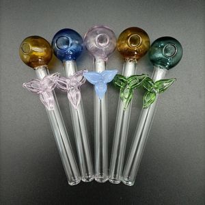 DHL Glass Oil Burner Pipe Ball OD 25mm Clear Straight Smoking Tube Burning Tobacco Herb Water Handle Nail Pipes