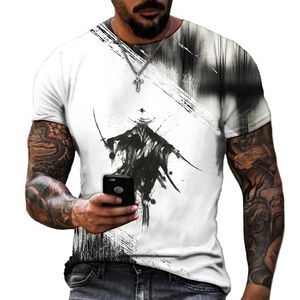 Men's T-Shirts T-shirt 3D Printing Fashion Personality Trend Breathable And Comfortable Simple Black White Style Top