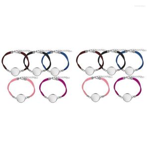 Bracelets de charme pedaços de espaços em branco de pulseira adequados para jóias redondas de jóias diy fabricação de conectores de moldura BraceLetcharm INTE22