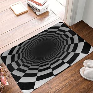 Teppiche Schwarz Weiß Vortex Illusion Fußmatte Schlafzimmer Rechteck Weich Küche Tür Boden Teppich Saugfähigen Teppich Matte Bad