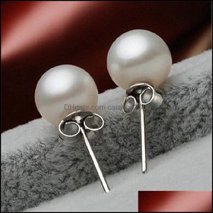 Kolczyki stadninowe biżuteria sier plated Zapobiegaj alergii moda dla kobiet design modna perła biała kulka mała okrągła dhrqi