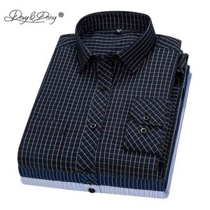 Davydaisy Chegada Men camisa camisa de manga comprida Camisetas sarja xadrez de moda causal camisa de homem 17 cores roupas de marca ds342 2103331