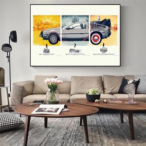 Classic Movie Back to the Future Posters Wall Art Canvas Paintings Alternative Film Vintage Style Hanging Pictures Home Decor