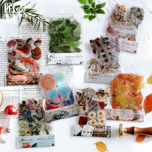 Presentförpackning 40 datorer/parti vintage växt svampdekor washi papper klistermärke diy dagbok scrapbooking tätning kawaii brevpapper