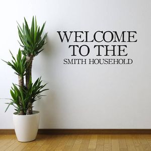Wall Stickers Personalized Welcome Decal"Welcome To My Home" Custom Name Removable Sticker For Home Living Room Decoration