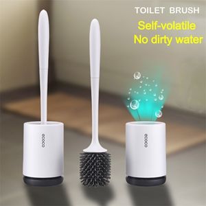 set di spazzole per WC kit di pulizia in silicone aggiornato dal design moderno con setole morbide per il bagno Y200407