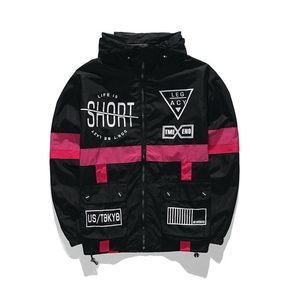 Bahar Sonbahar Windbreaker Men Hip Hop Coats için Koreli Versiyon Artı Boyut Boyut XS S M L XL LJ201013