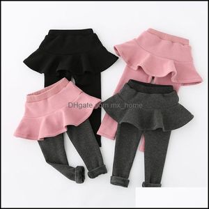 Leggings tights baby barn kläder baby mammkläder flickor ruffle barn kirt vår autum dhrw0