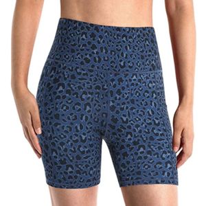 YOGA Roupfits Workout Shorts de leopardo mulheres calças de ciclismo esportam suor Sweet Skin Biker High Waist confortável perneiras de calça