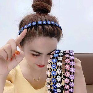 2022 Nieuwe mode strass bloem hoofdband golvende vorm plastic antislip haarband vrouwen glanzende haar hoepel voor dagelijkse slijtage