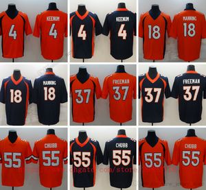 Movie College Football Wear Jerseys Stitched 55 BradleyChubb 18 PeytonManning 4Keenum 37Freeman Breathable Sport High Quality Man