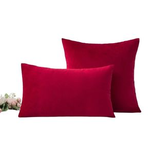 Inyahome Comfortable Velvet Throw Pillow Cases Decorative Solid Cushion Covers for Sofa Couch and Bed Farmhouse Decor 220507