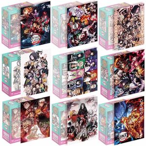 1000 PCS Karikatür Serisi Jigsaw Anime Puzzle Demon Slayer Kimetsu Hayır Yaiba Paper Kamado Tanjirou Çocuklar Eğitim Oyuncak Hediyeleri