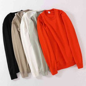 Moda Mangas compridas Man Basic Man Orange Hoodies Autumn Cotton Corean Sweatshirt Macho Macho Men.