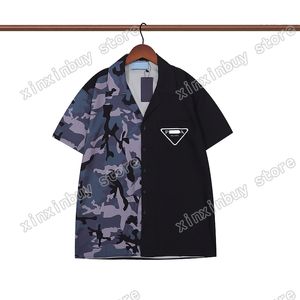 22SS Männer Designer T-Shirts T-Shirt Camouflage-Druck Panelled Kurzarm Rundhalsausschnitt Streetwear Schwarz Weiß xinxinbuy S-XL