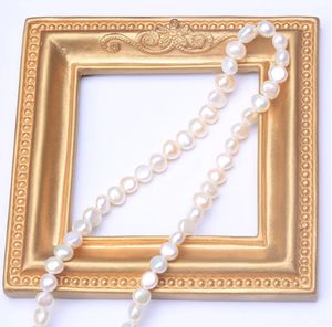 Collar De Perlas De 7mm al por mayor-Collar anudado a mano barroco Barroco Agua dulce Pearl Cabe Collar Hebilla Redonda Exquisita Joyas de mm de perlas