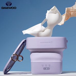 DAEWOO Portable Mini Washing Machines Cleaner 6L Foldable Underwear Cleaning Appliances Automatic Heating Ozone Sterilization For Home