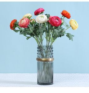 Dekorativa blommor kransar konstgjorda ranunculus blommor stjälkar faux ros pion bröllop dekoration hushåll simulering blommor dekorativ